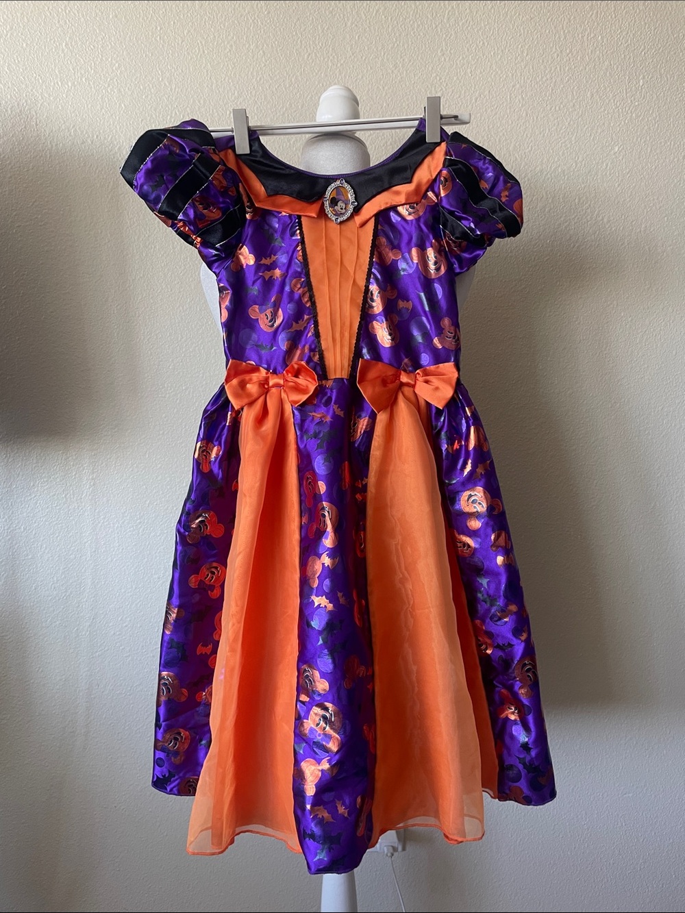 Disney Minnie Mouse Halloween Costume Dress Girls Size 7/8 Purple Orange Pumpkin - Picture 3 of 9